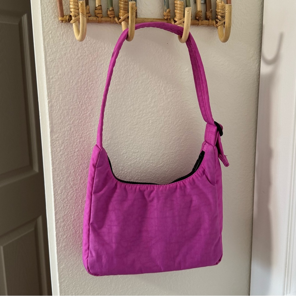 Mini Magenta BAGGU Nylon Shoulder Bag